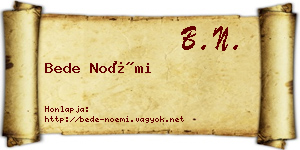 Bede Noémi névjegykártya