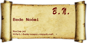 Bede Noémi névjegykártya